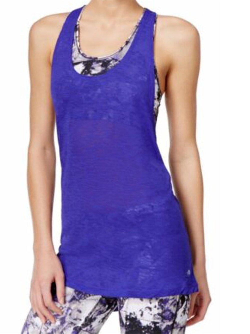 Ideology Womens Low Impact Layered Tank Top